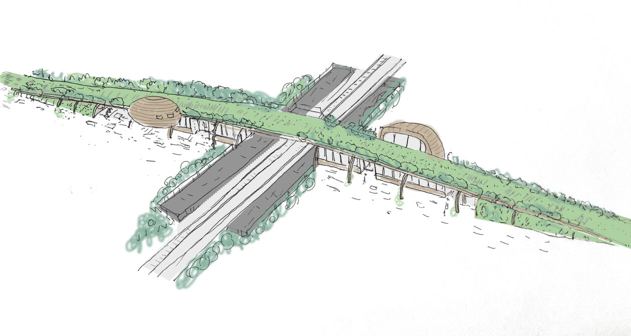 The railway station - as a green bridge